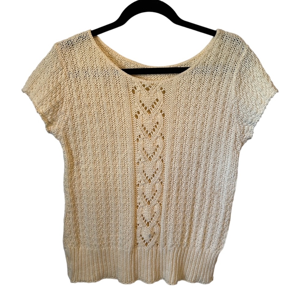 Vintage knitted cream yellow sweater top